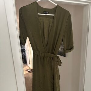 Topshop olive green dress